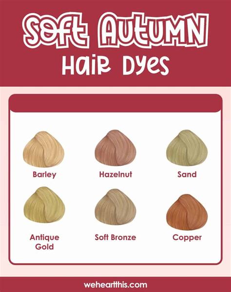 soft autumn color palette|soft autumn hair color chart.